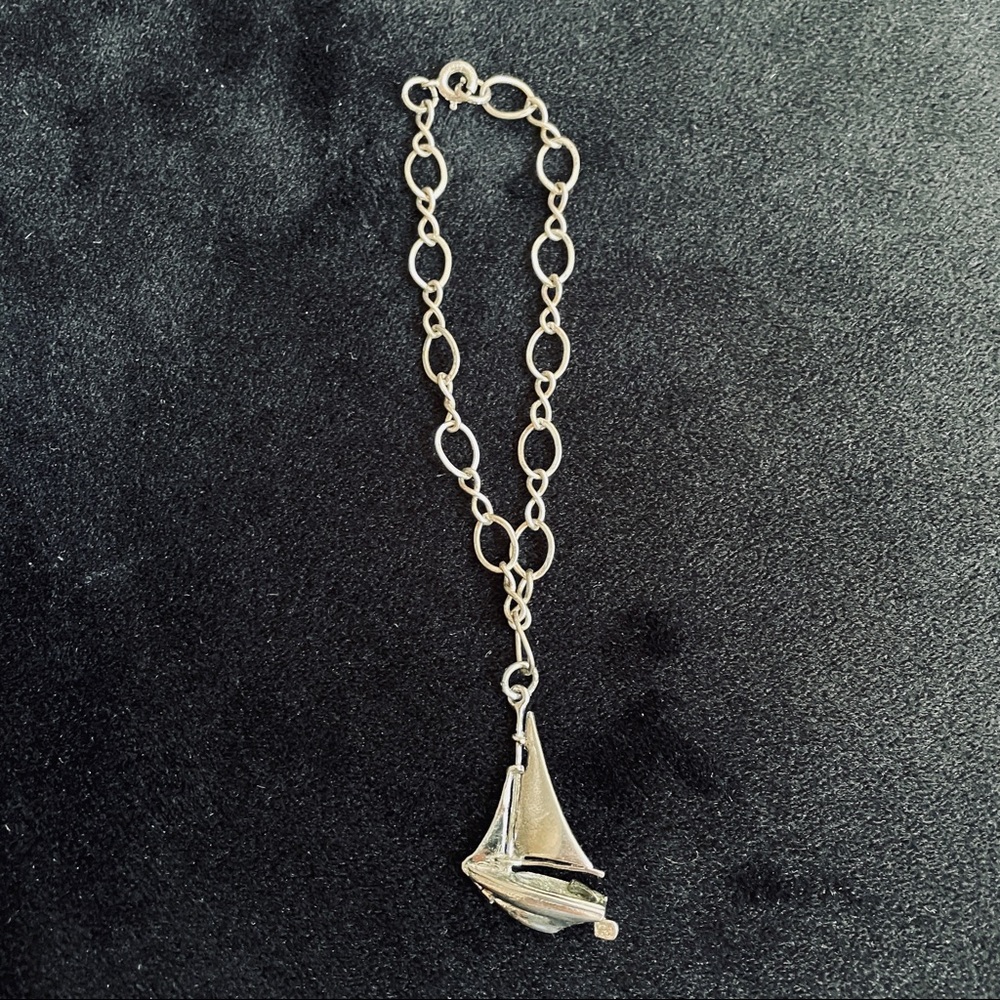 Sterling Silver Sailboat Charm Bracelet